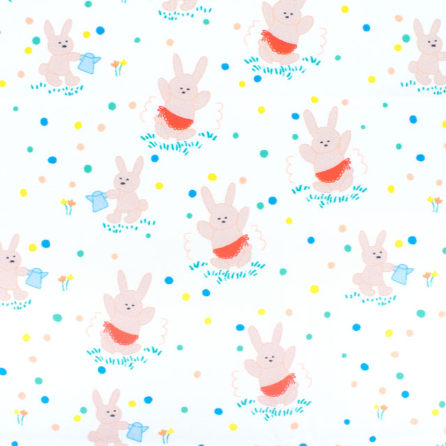 生地 FiN tex-フィンテックス- エプロンうさぎ 約140cm幅×50cmカット(OKF-031) 1WH.オフ 09Ae06_